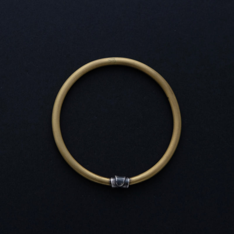 Brass and sterling silver bangle