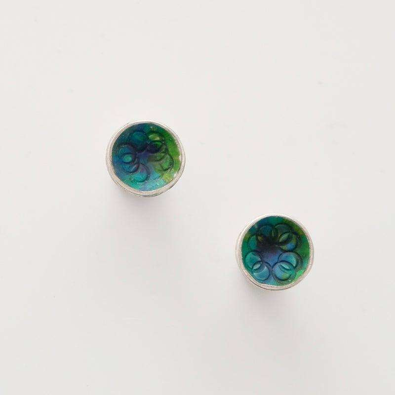 Sterling silver and enamel studs