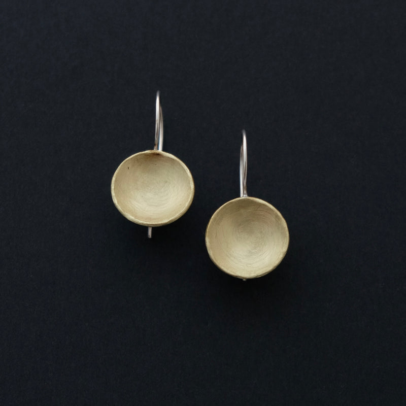 Brass and sterling silver earrings